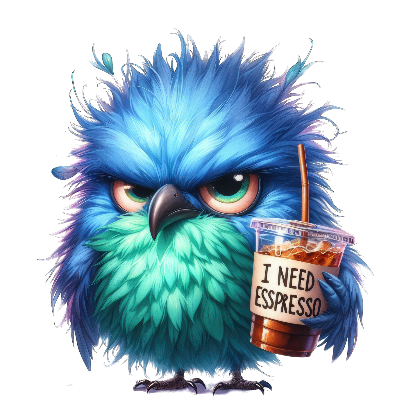 Sticker Kaffeesüchtiger Vogel BOB