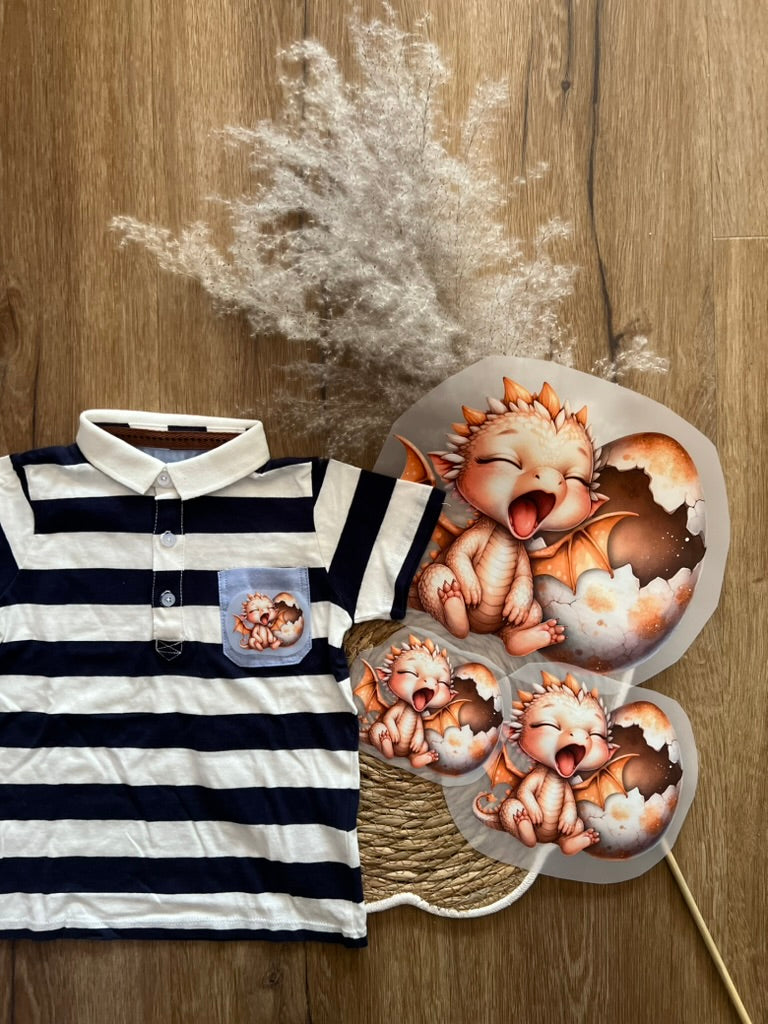 Bügelbild Goldener Babydrache No1