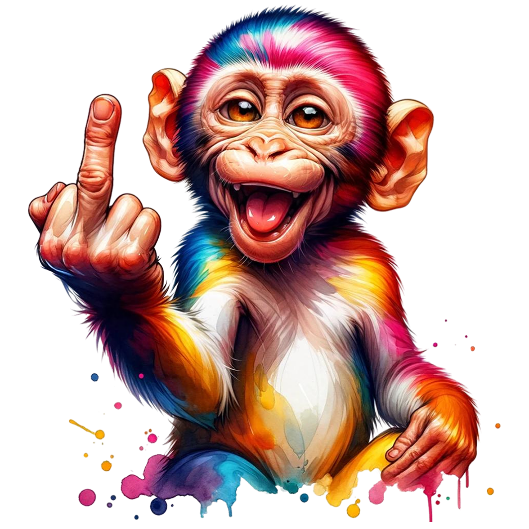 Sticker Mittelfinger Affe