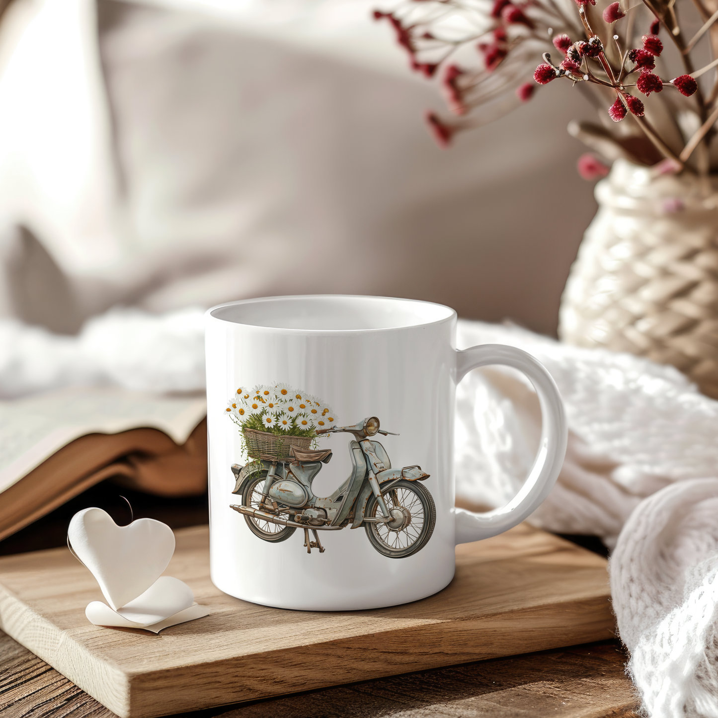 Sticker Alter Roller mit Blumen