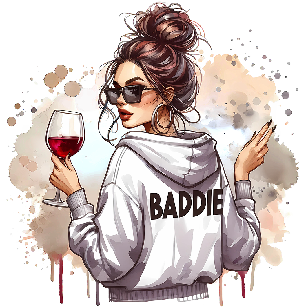 Sticker BADDIE with WINE