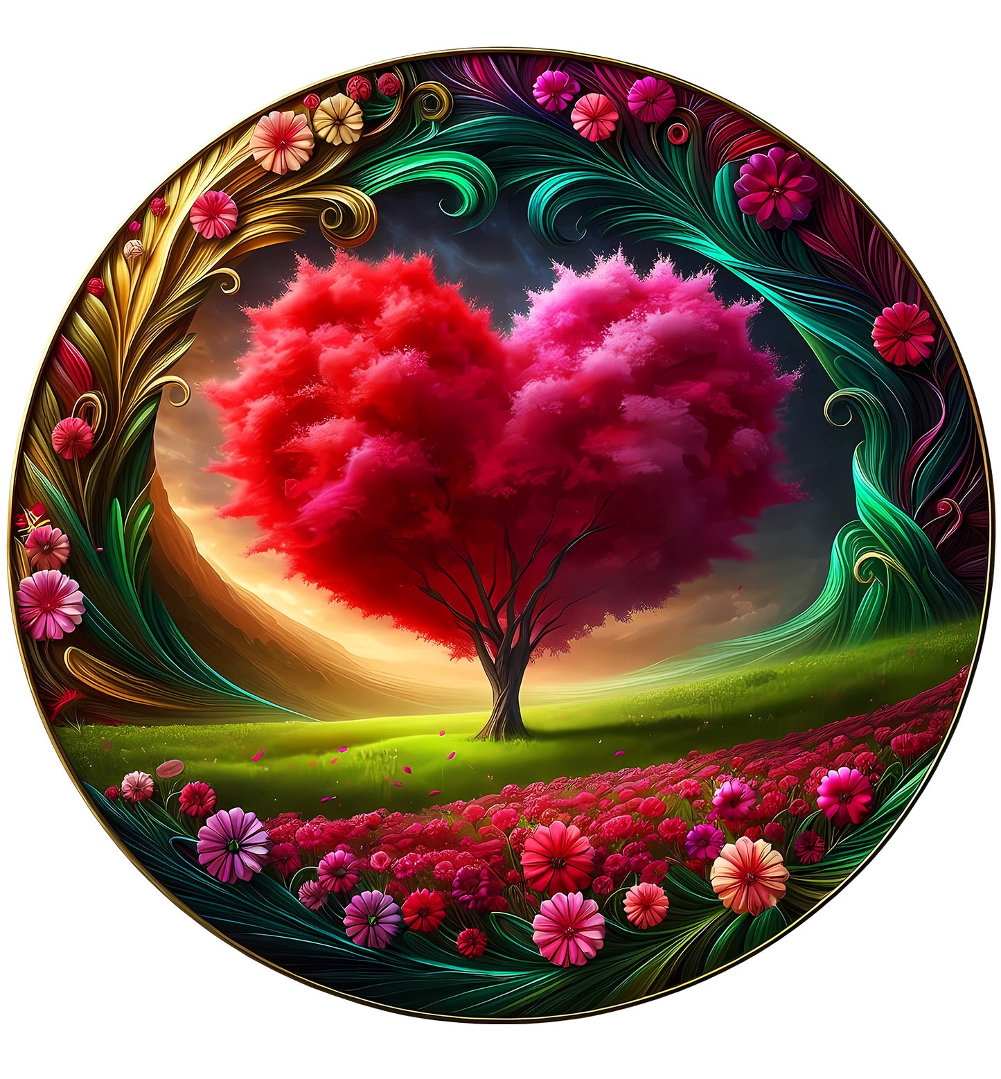 Sticker Herzbaum bunt