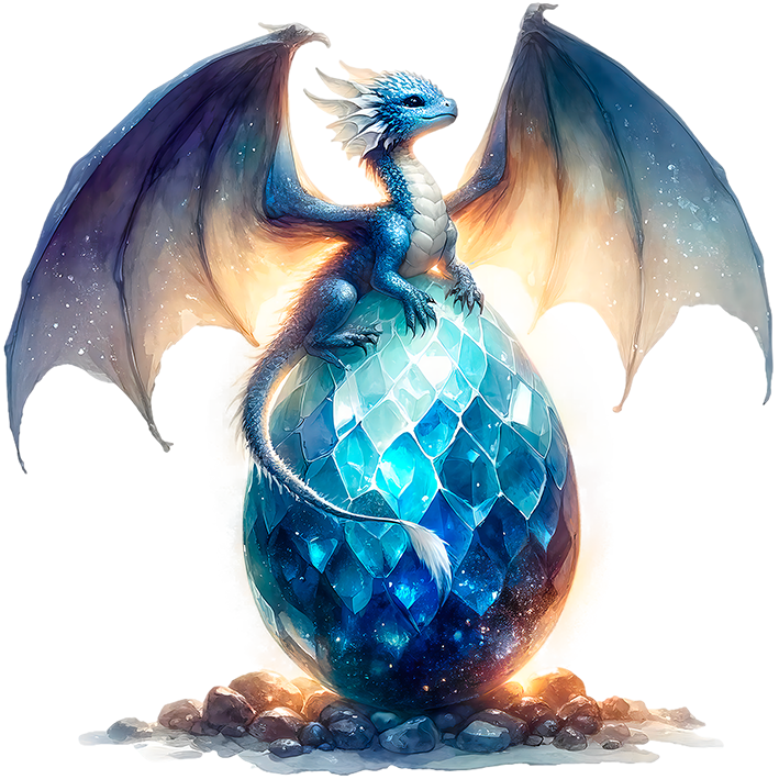 Sticker Blauer Babydrache No4