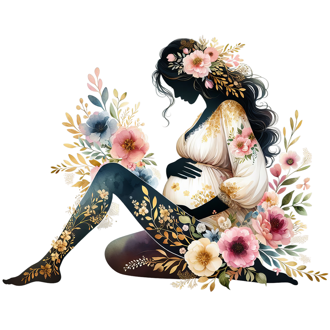 Sticker Blumige Schwangerschaft No2