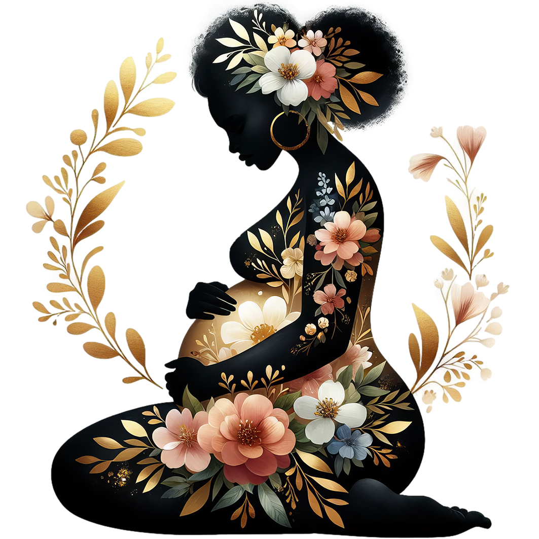 Sticker Blumige Schwangerschaft No13