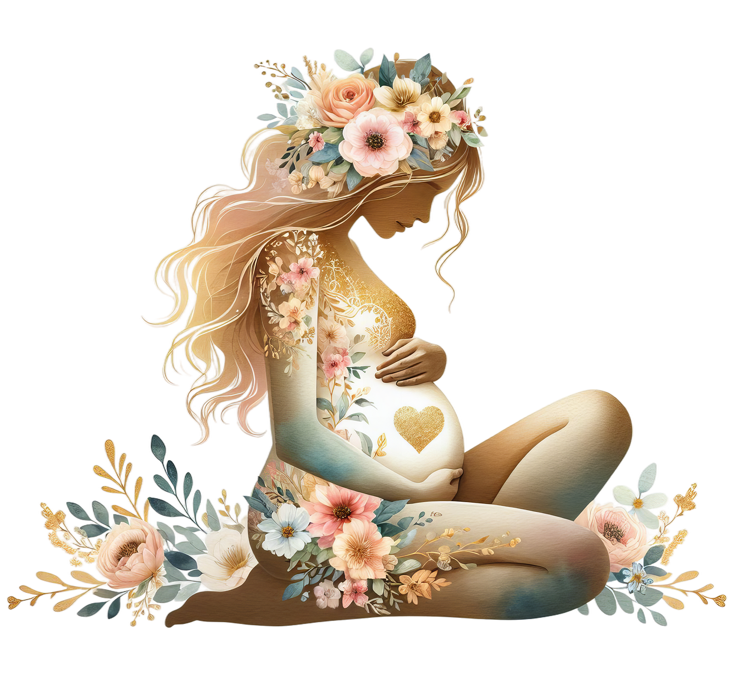 Sticker Blumige Schwangerschaft 04