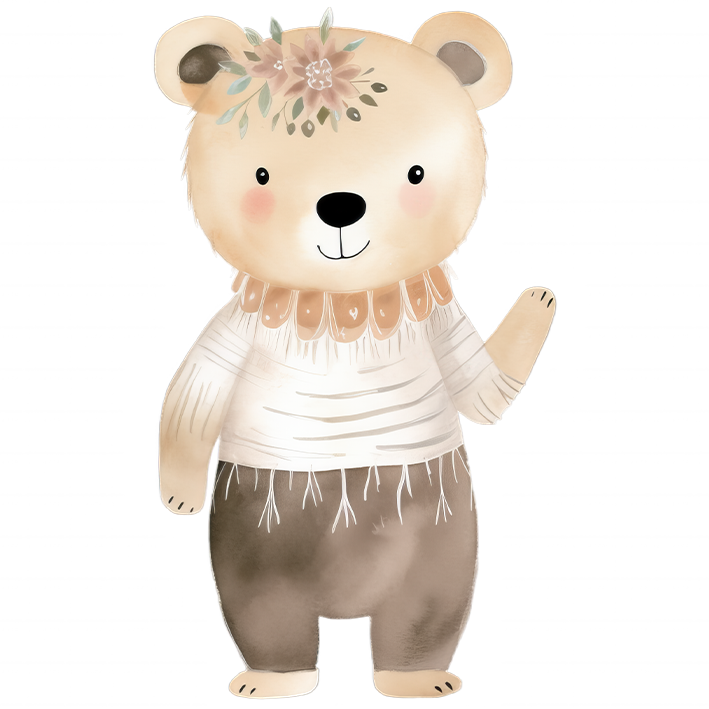 Bügelbild BOHO Bärchen