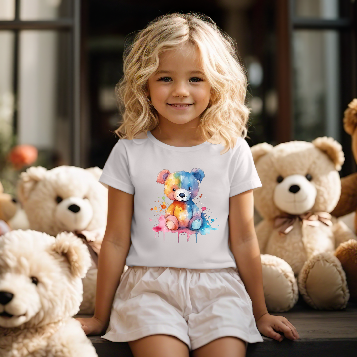 Bügelbild Teddy Aqurellmalerei