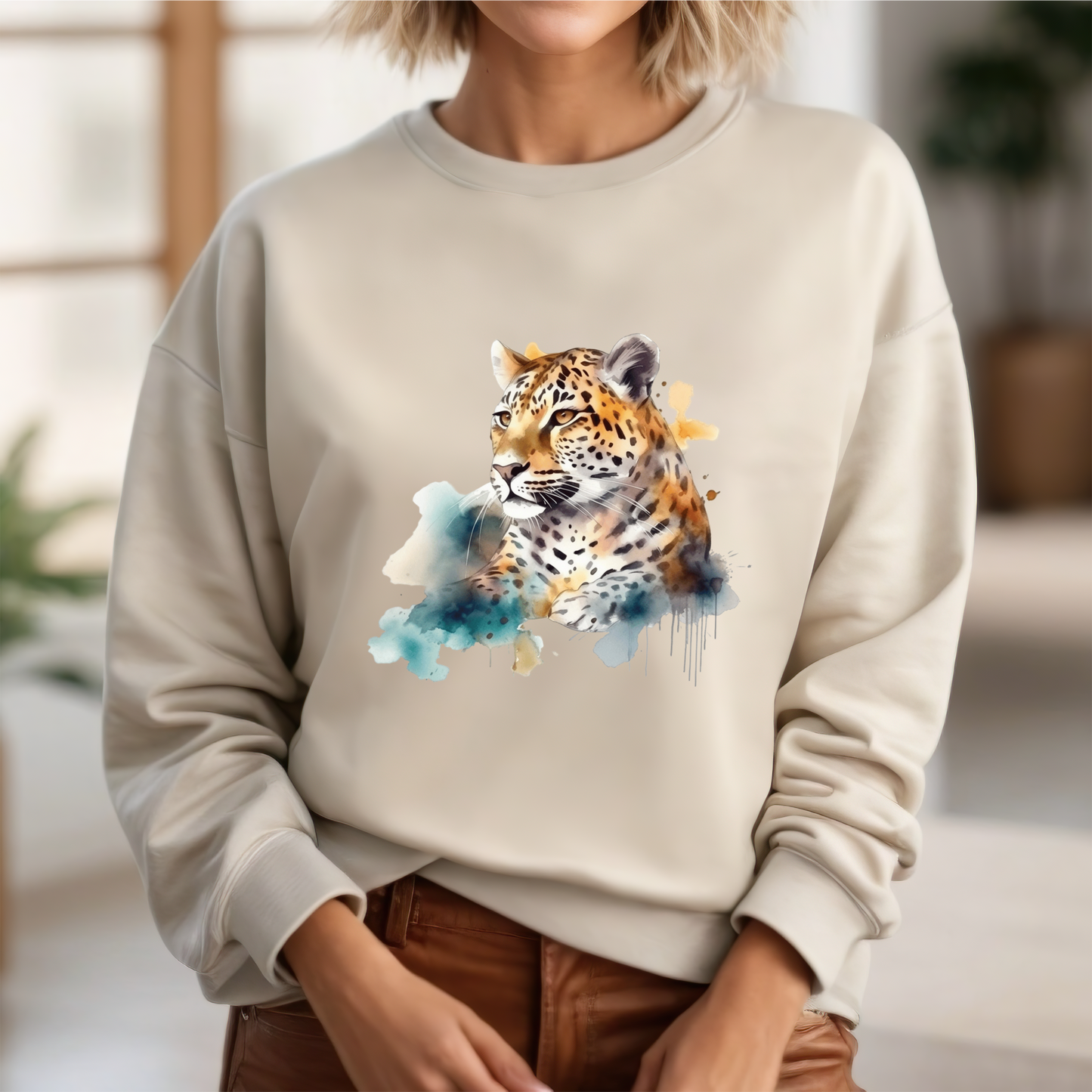 Bügelbild Leopard Aquarell