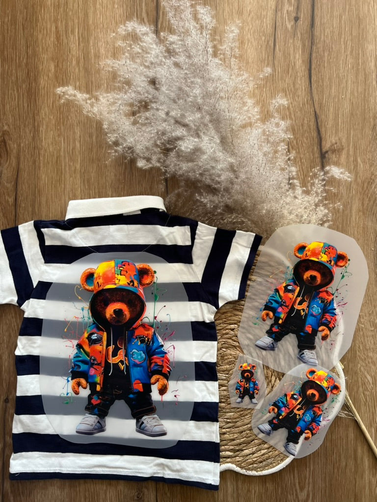 Bügelbild Hiphop Bär