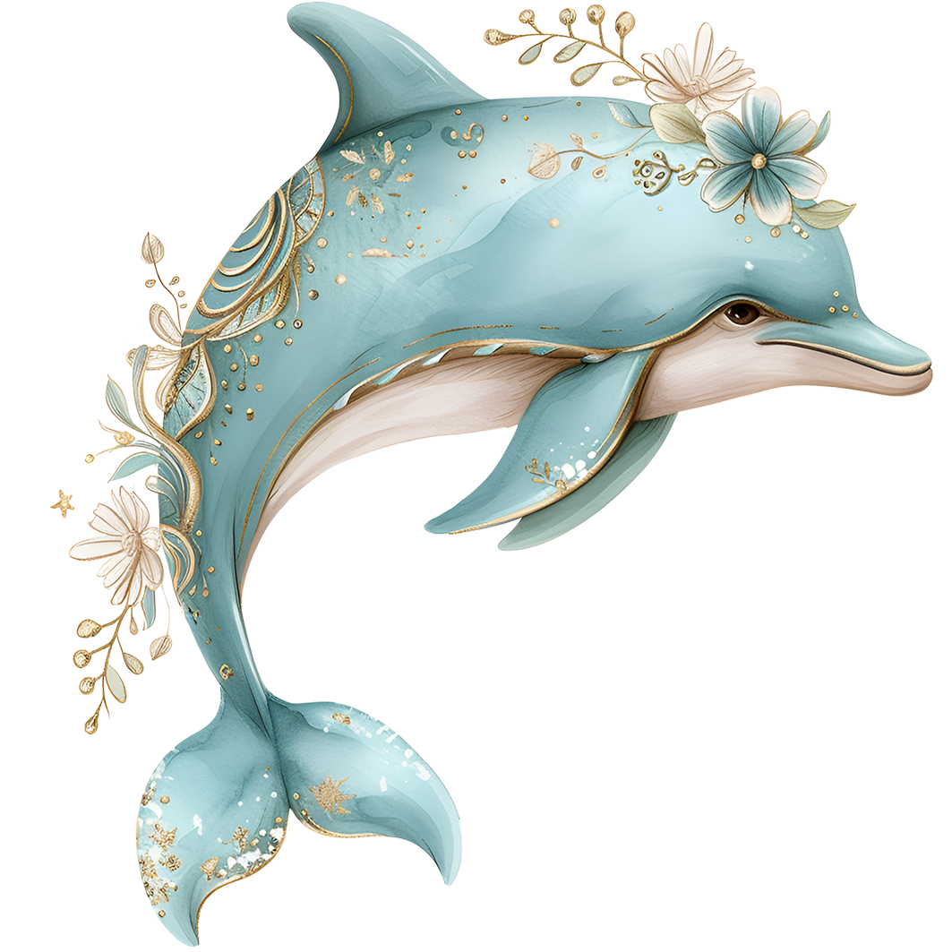 Sticker Delphin Goldi