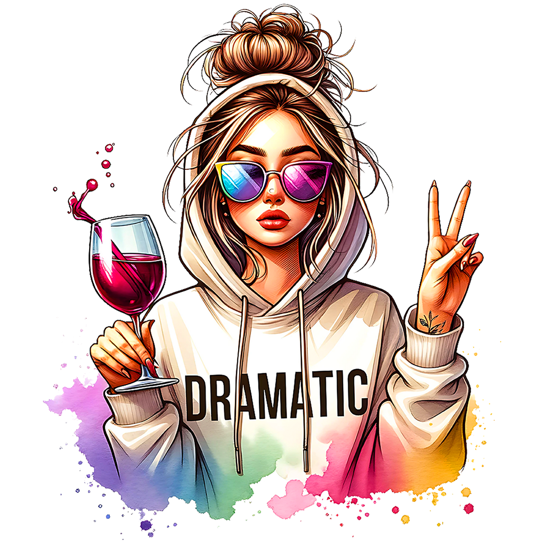 Sticker Dramatic Girl - Wine