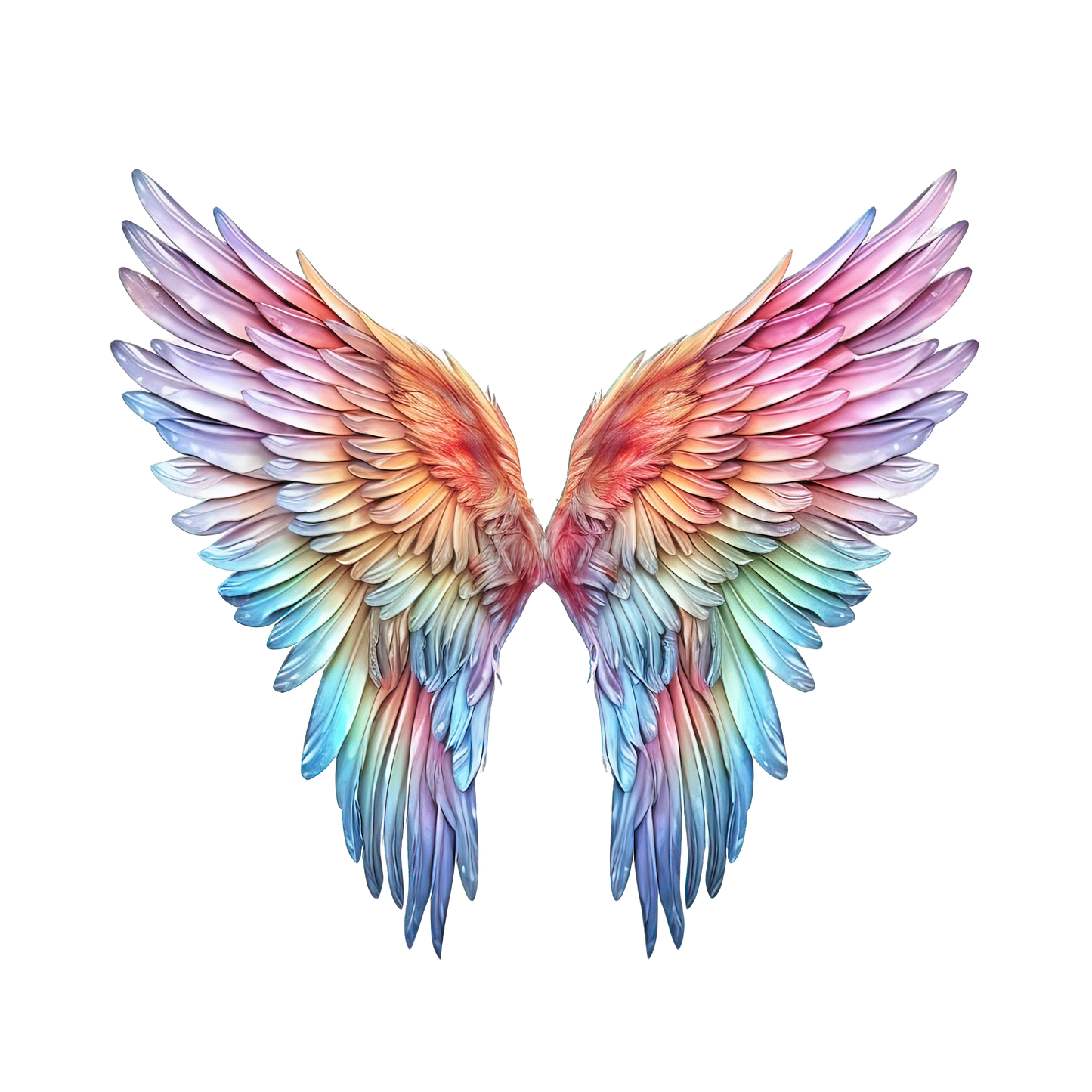 Sticker Engelsflügel Regenbogenfarben