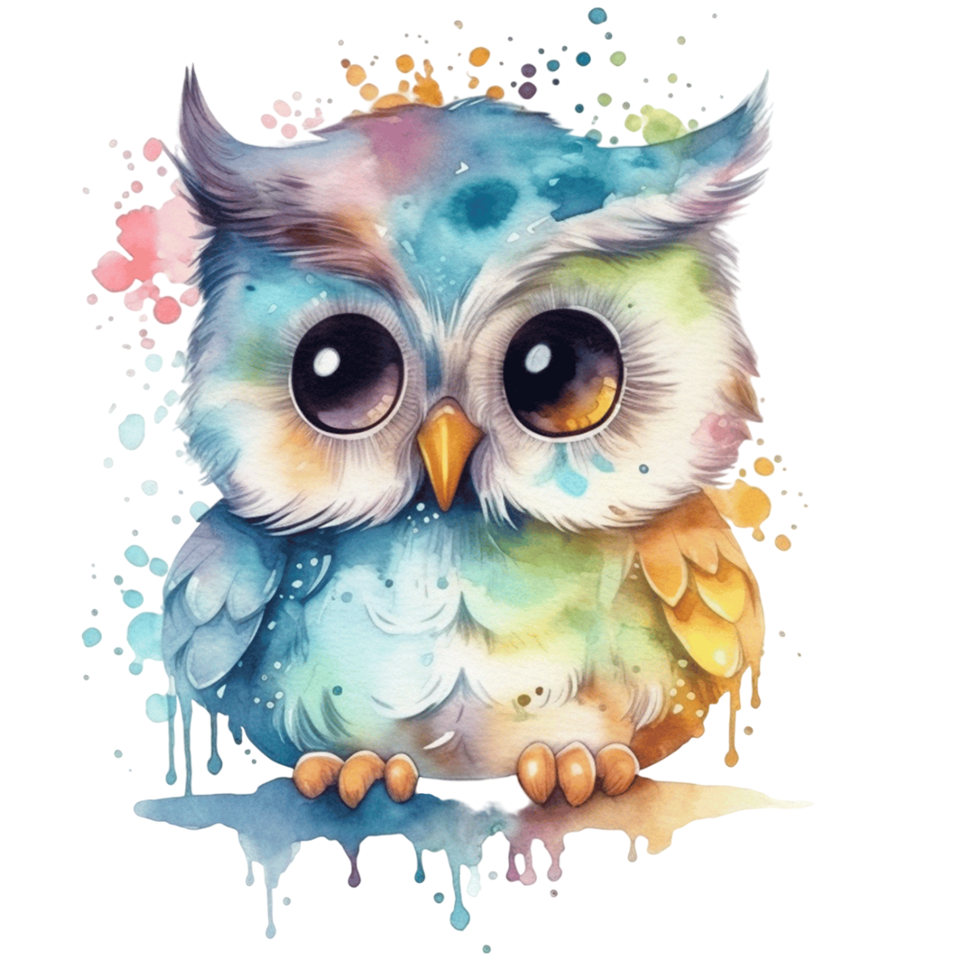 Sticker Eule Aquarellmalerei