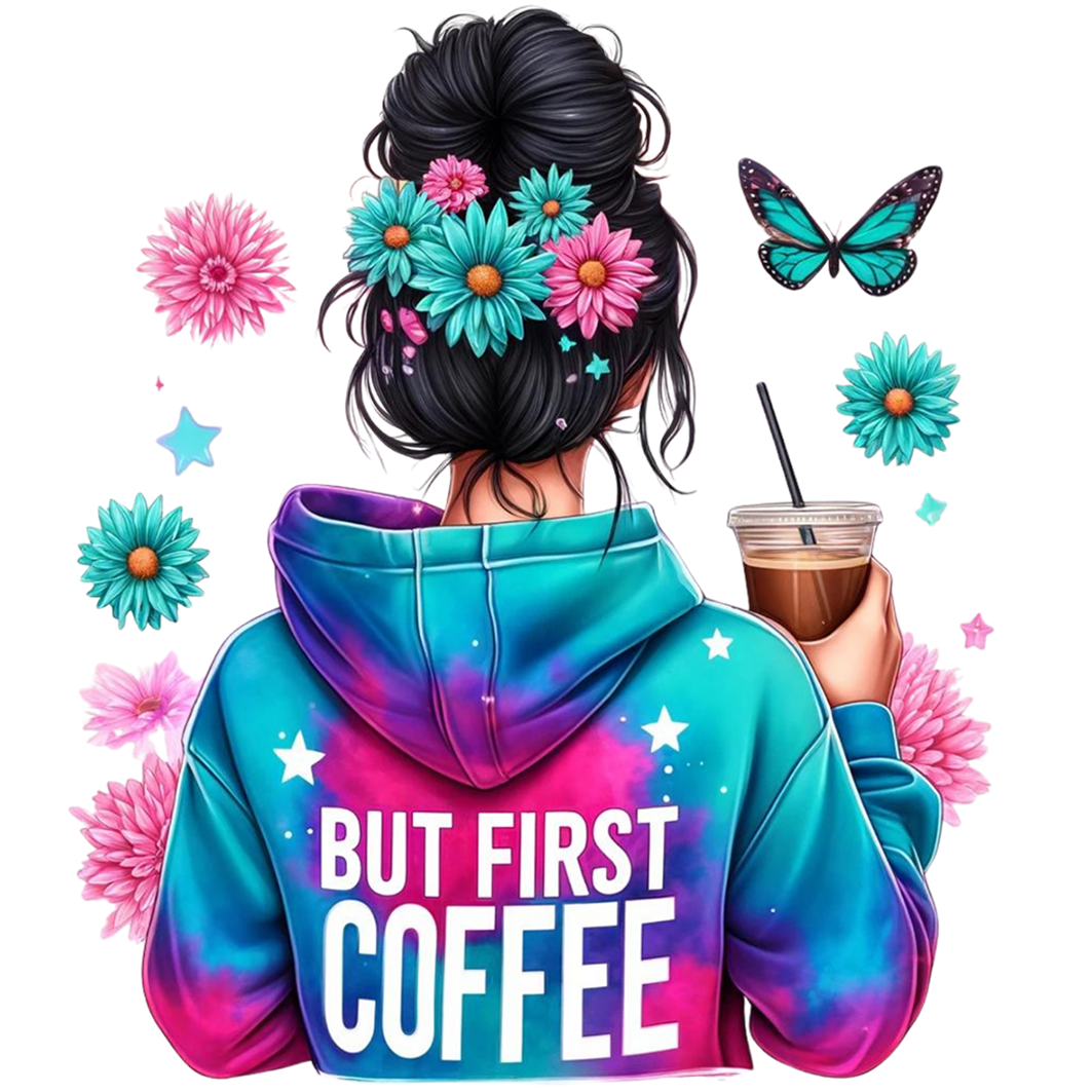 Sticker Flowergirl - Coffee