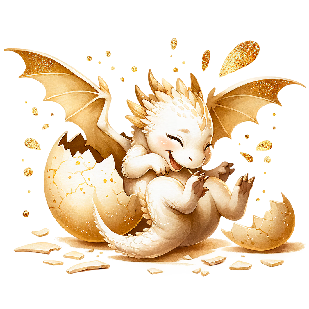 Sticker Goldener Babydrache No10