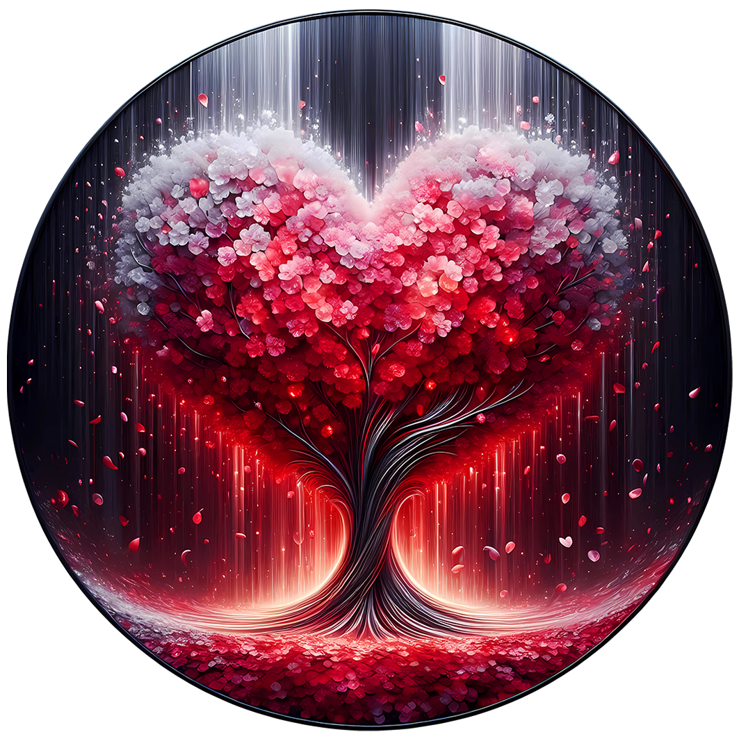 Sticker Herzbaum rot