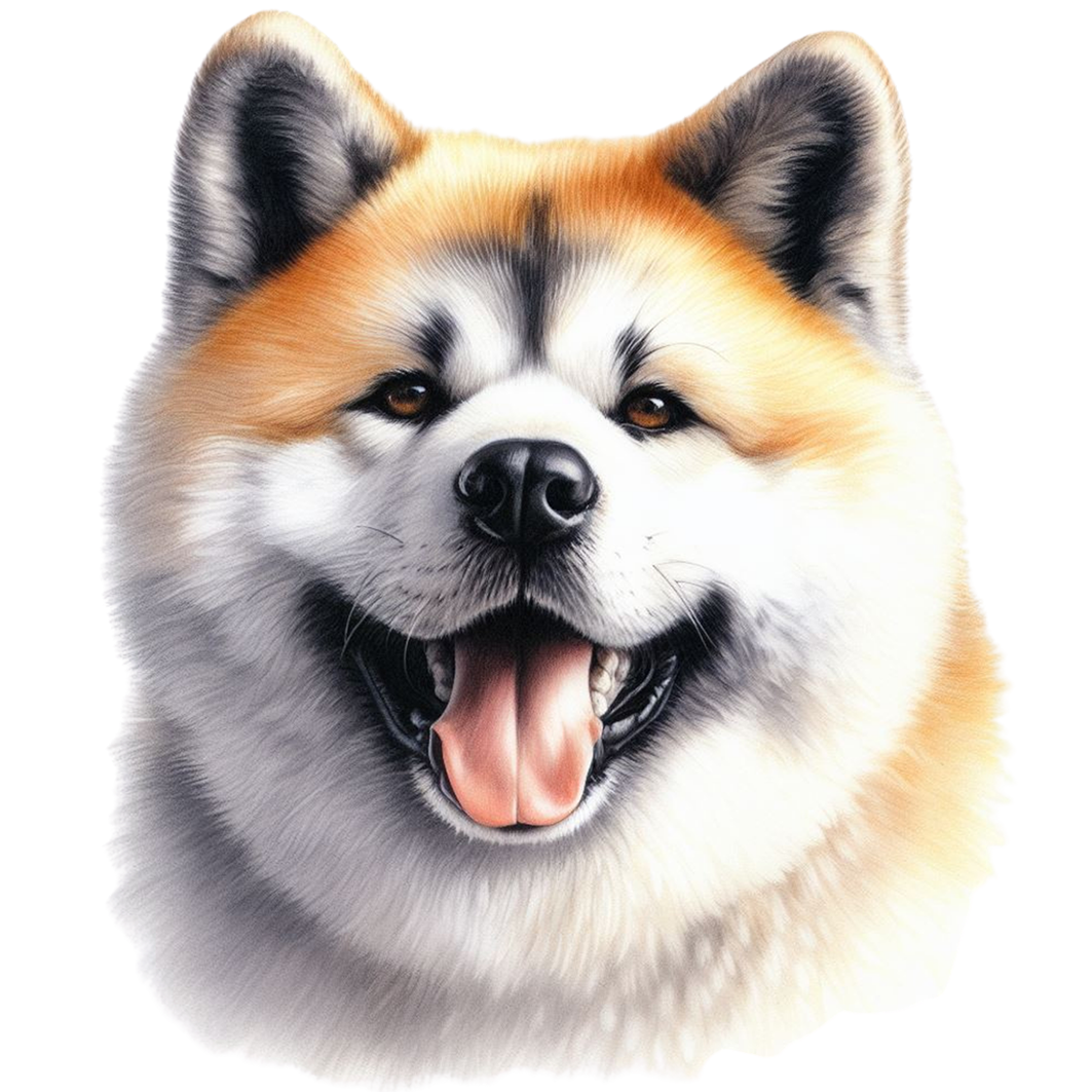 Sticker Hundekopf Akita Inu