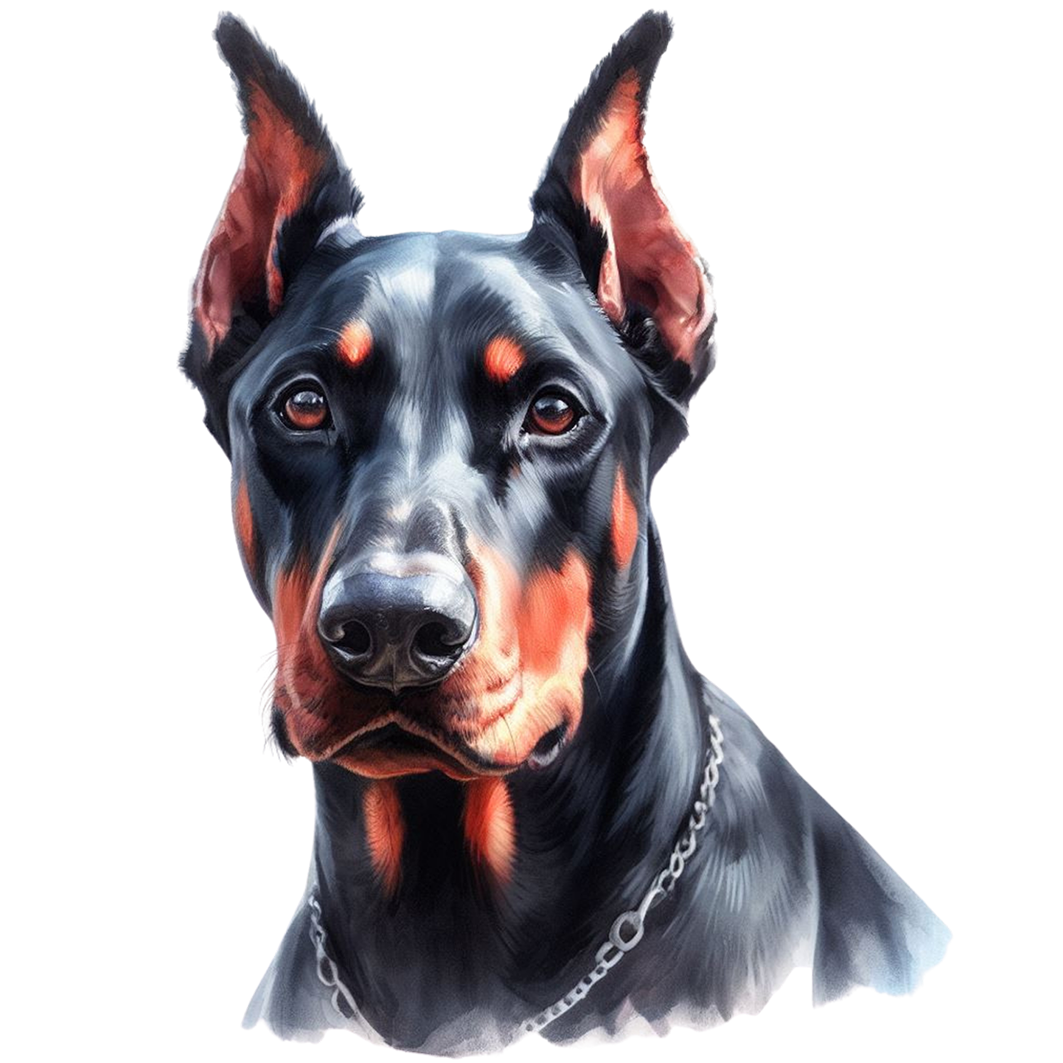 Sticker Hundekopf Dobermann