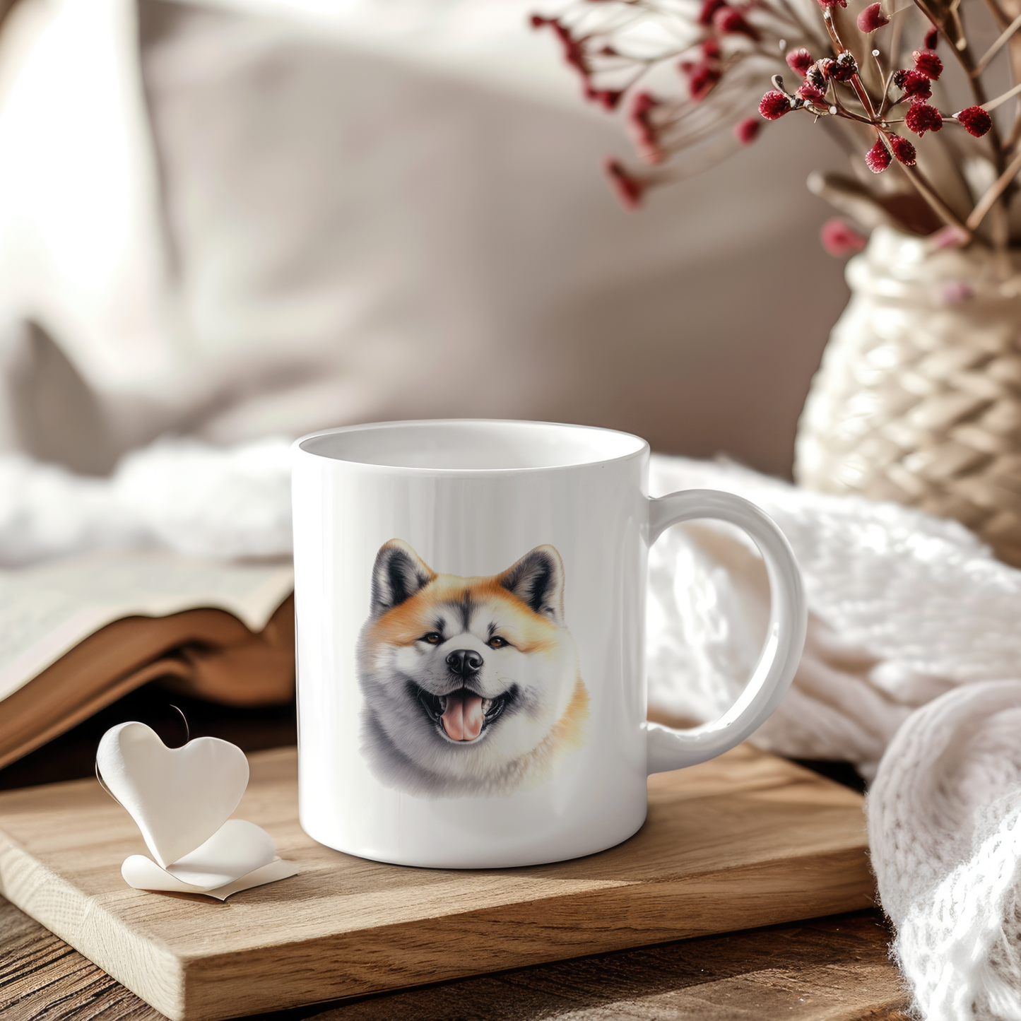 Sticker Hundekopf Akita Inu