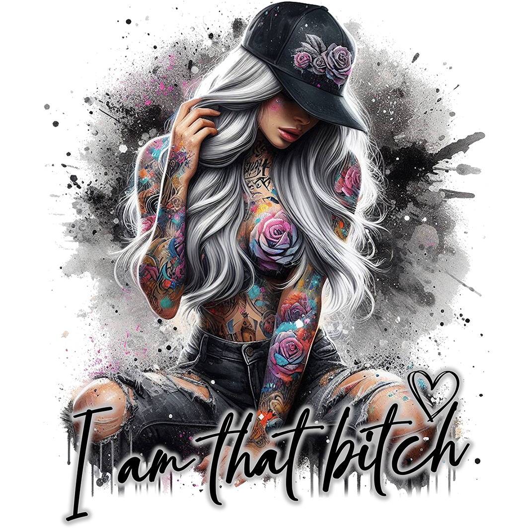 Bügelbild Ink Girl Cap