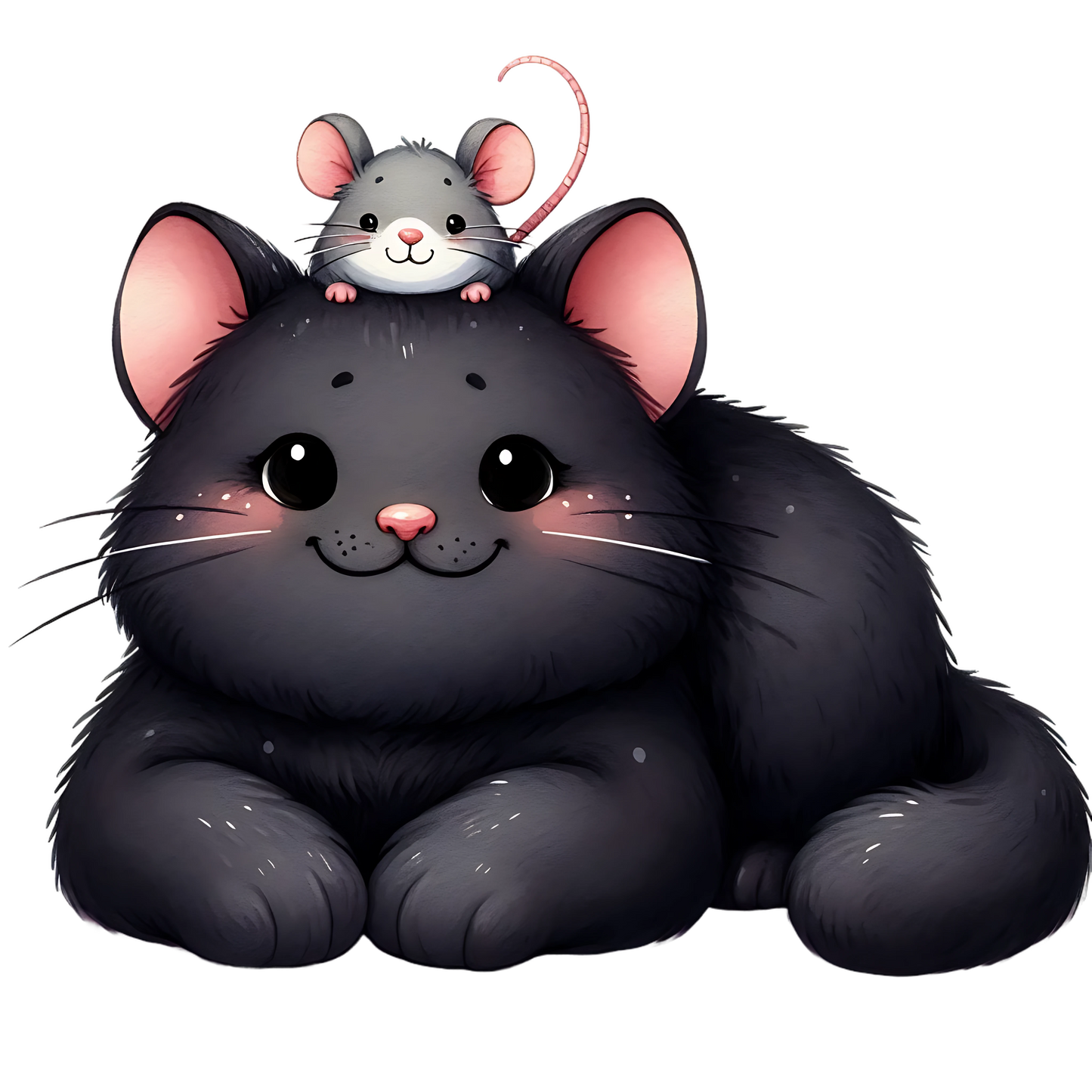 Sticker Kater Bob mit Maus