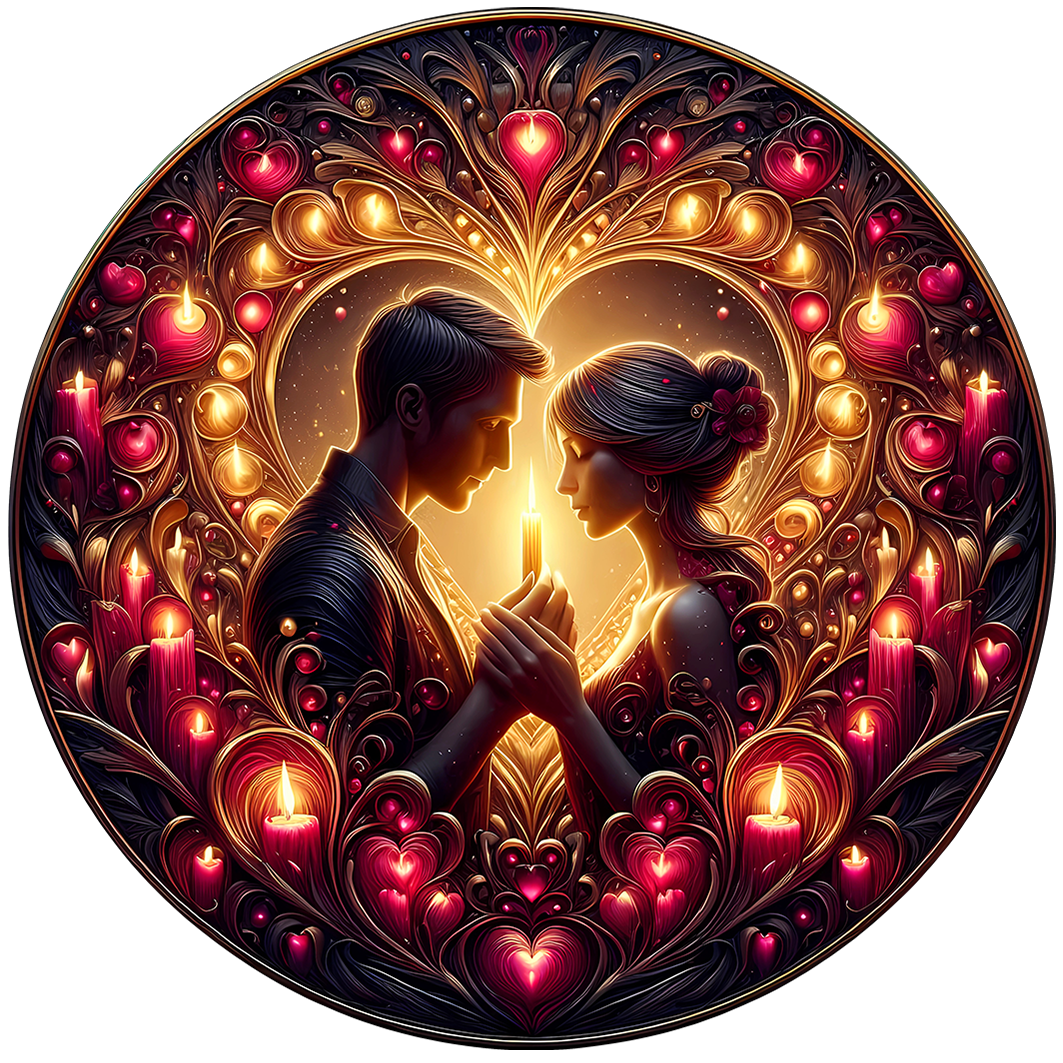 Sticker Kerzenlichter Liebespaar