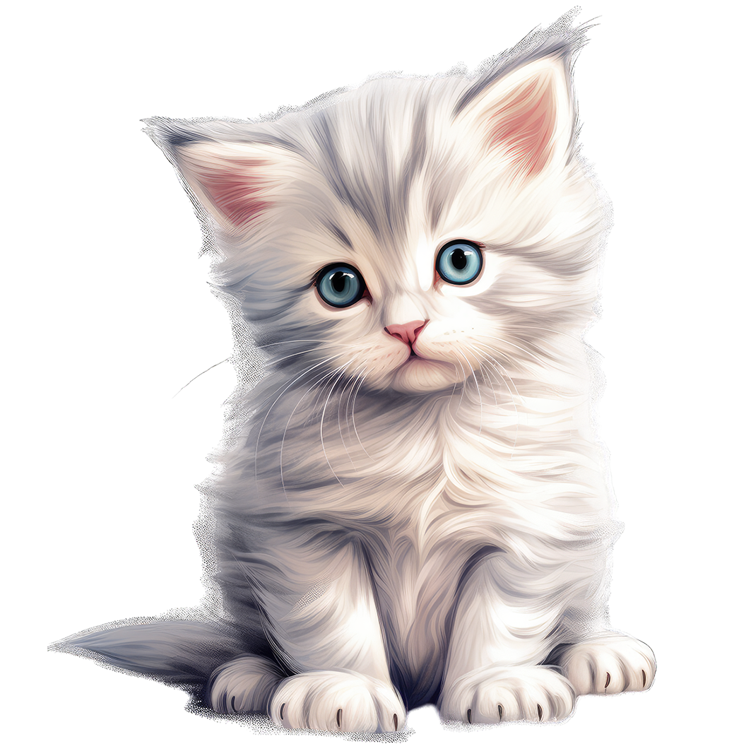 Sticker Kitten weiß-grau