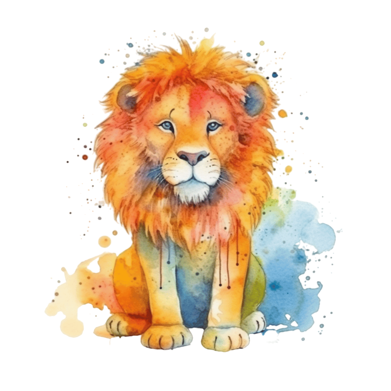 Sticker Löwe Aquarellmalerei