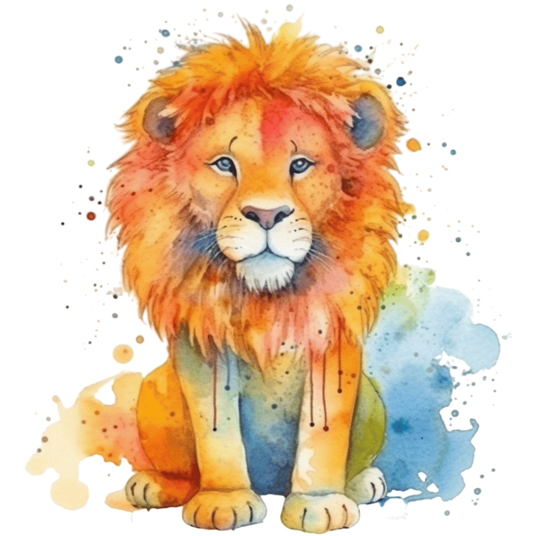 Sticker Löwe Aquarellmalerei