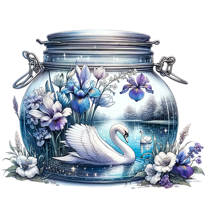 Sticker Magisches Glas - Schwan