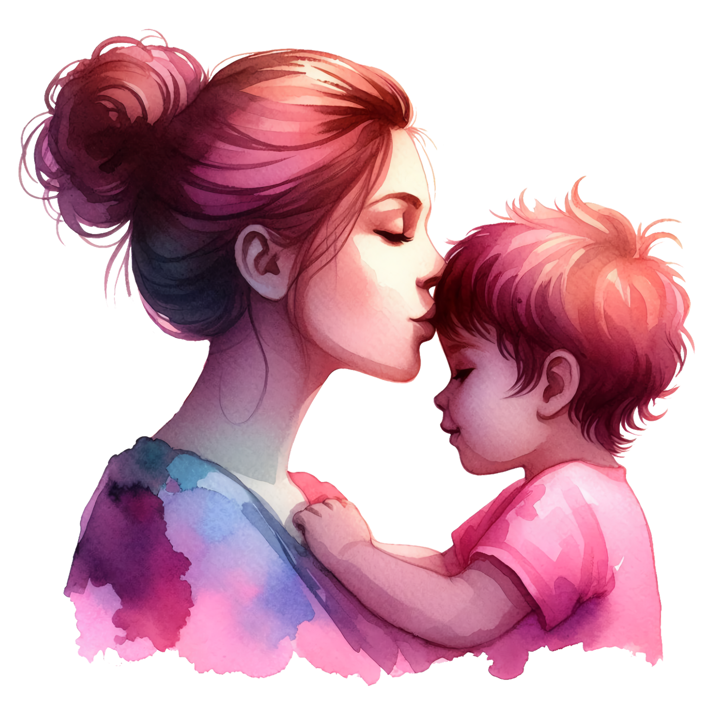 Sticker Mutterliebe - Stirnkuss Junge