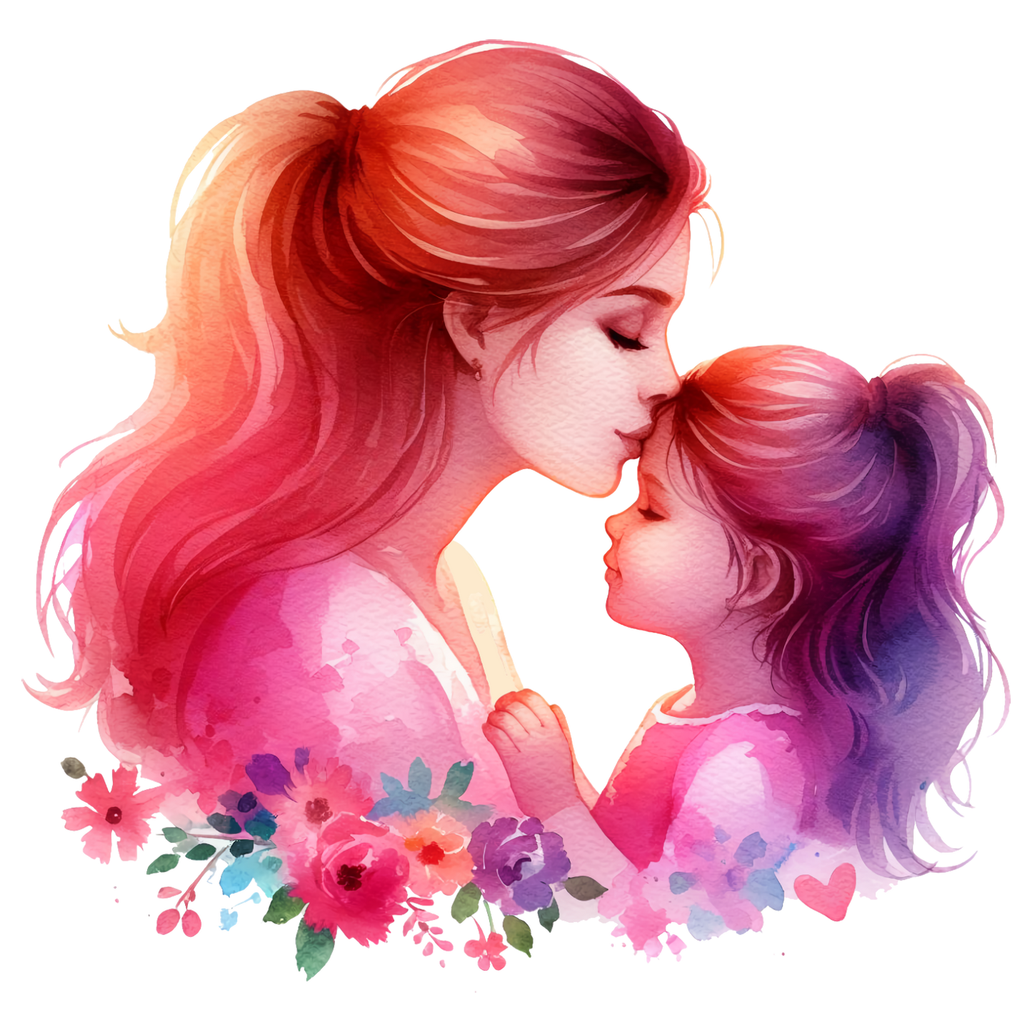 Sticker Mutterliebe - Stirnkuss Mädchen