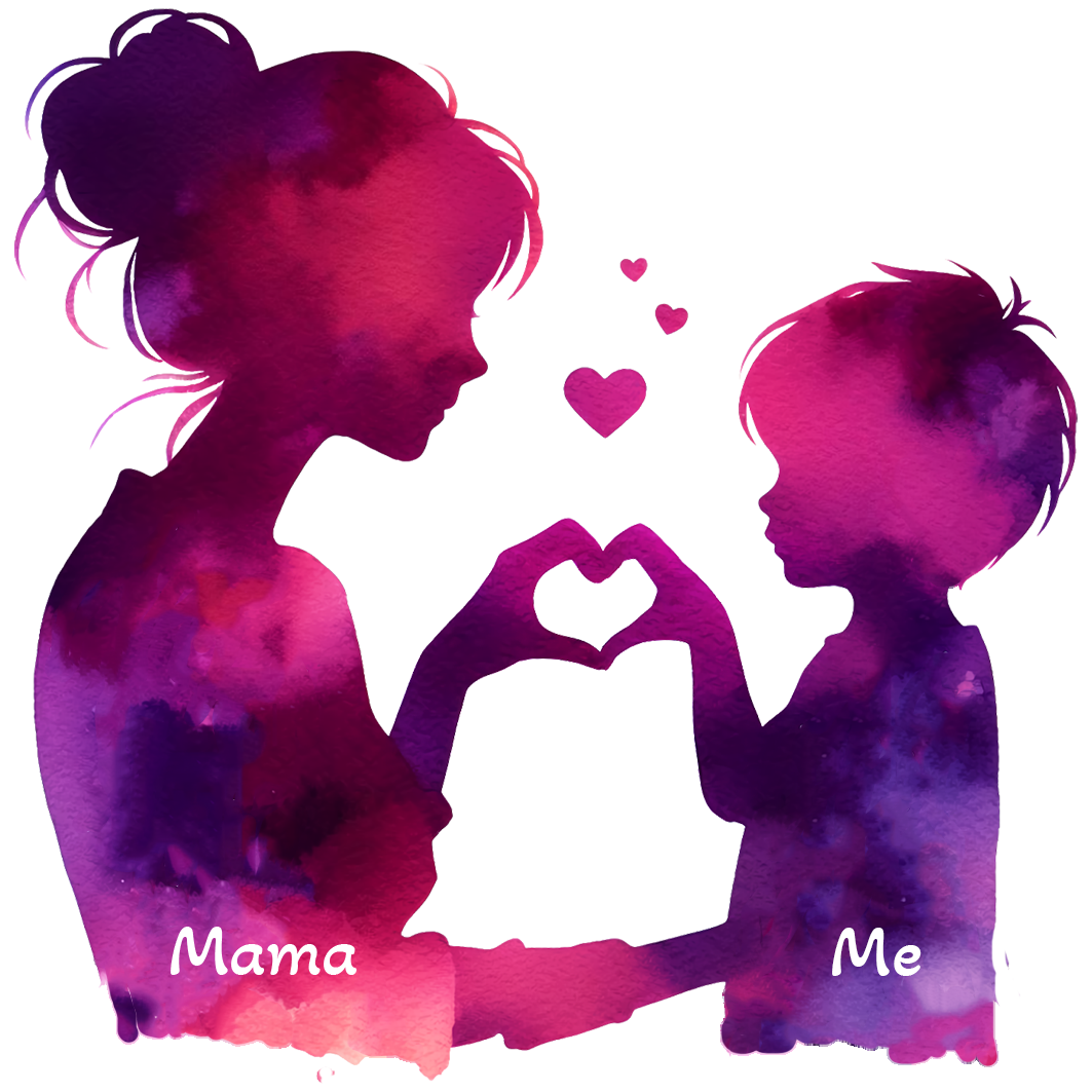 Sticker Mutter mit Sohn - Herzhände