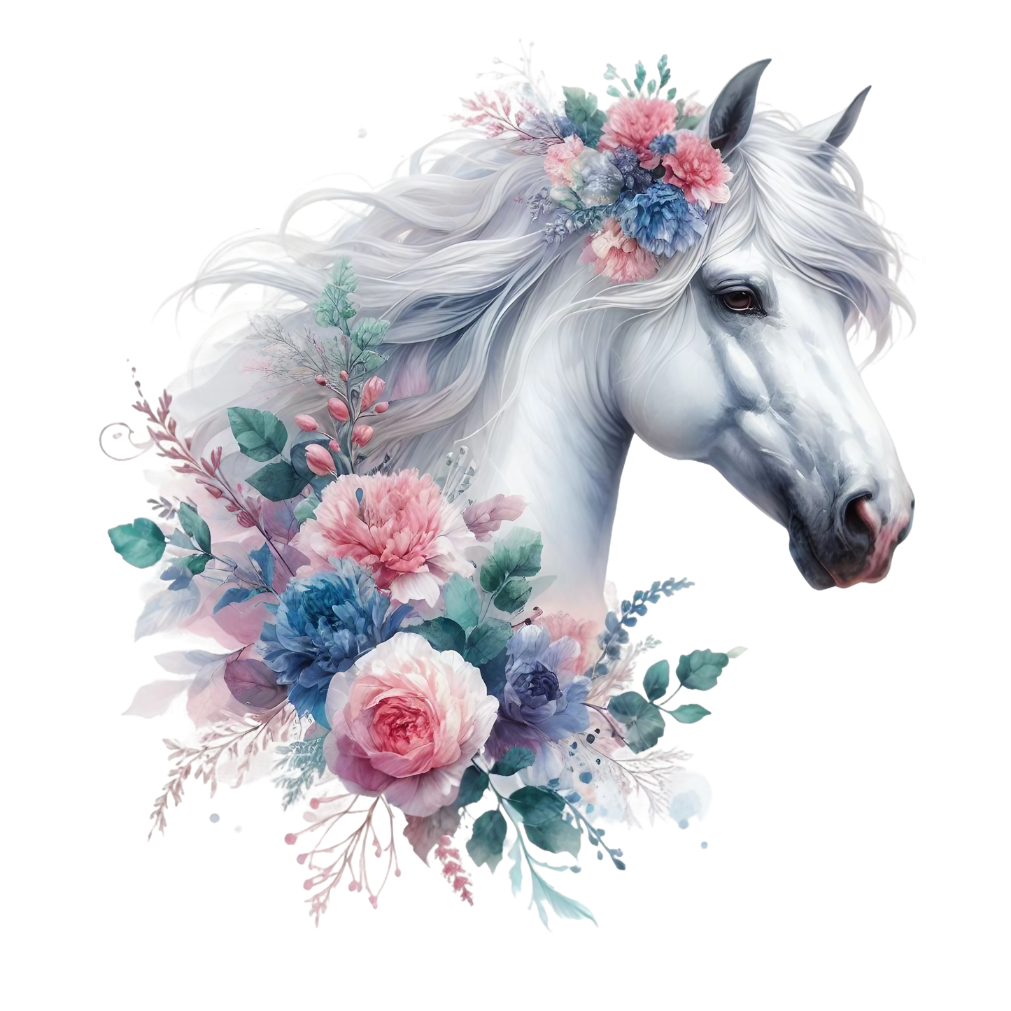 Sticker Pferdekopf Snowy