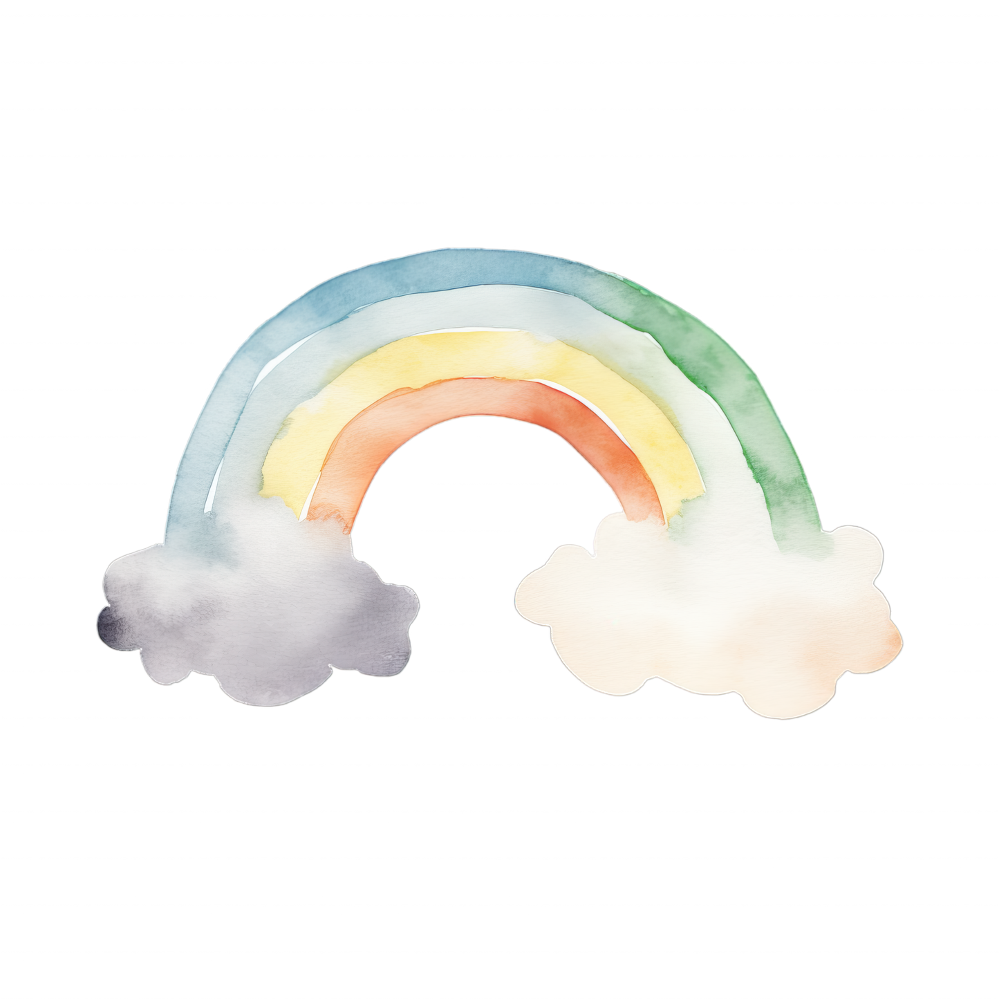 Sticker Regenbogen auf Wolken