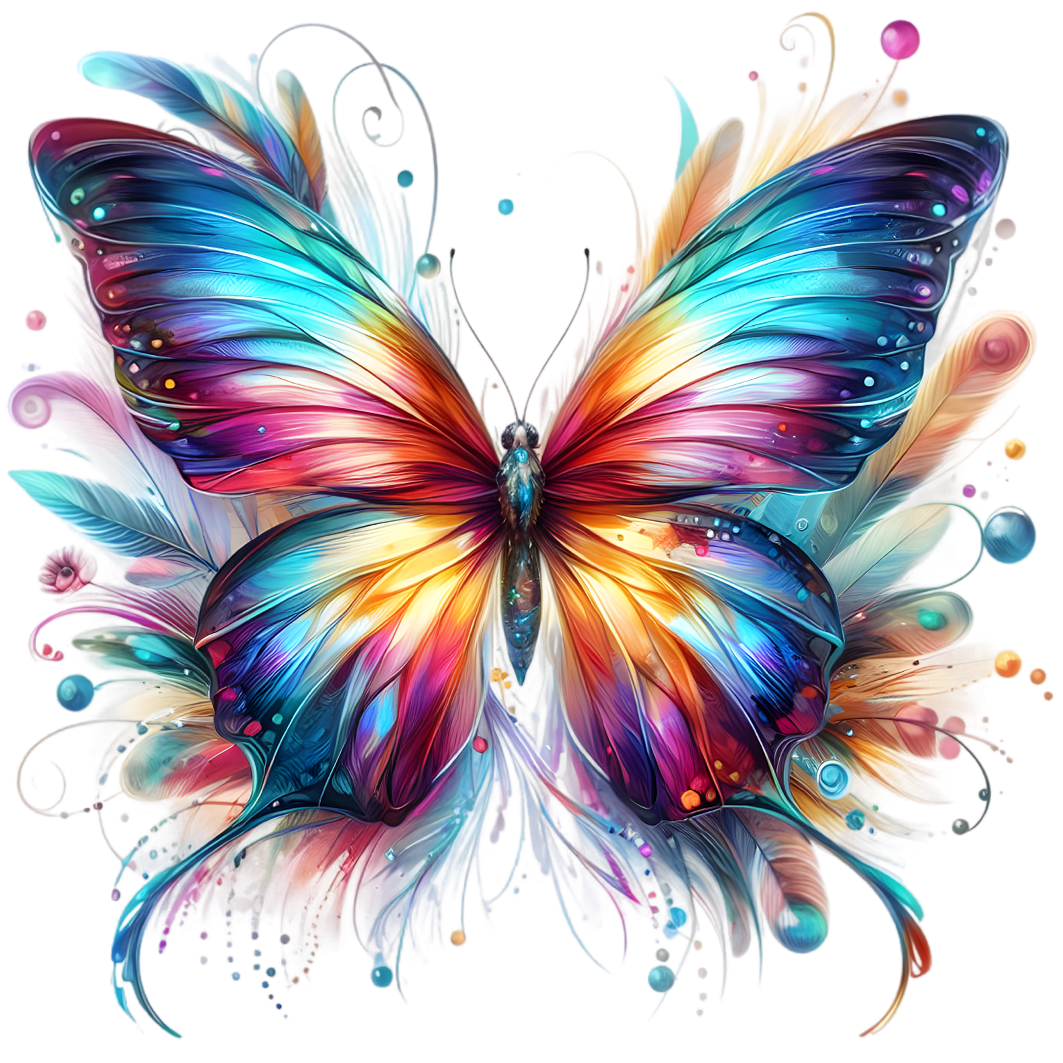 Sticker Schmetterling aus Federn No3