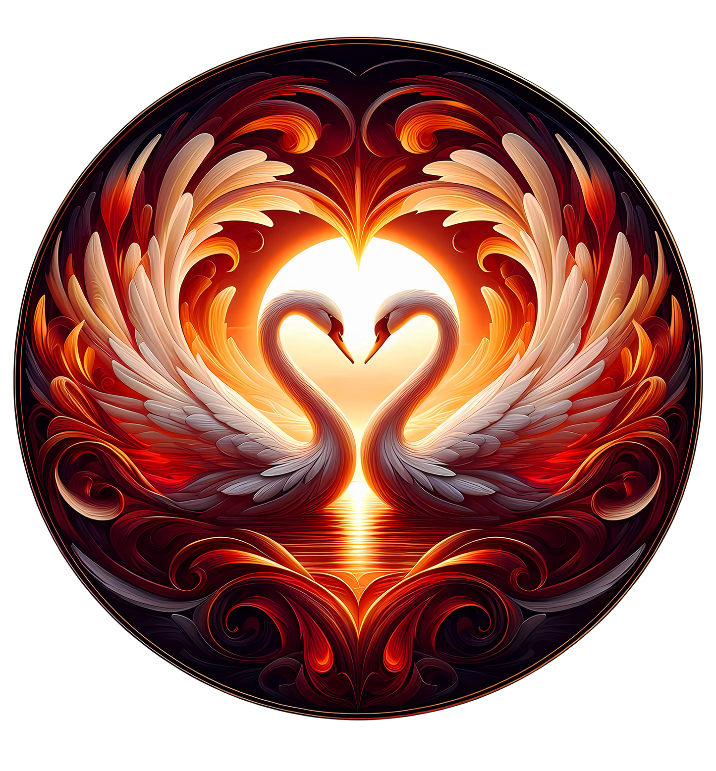 Sticker Schwan Herzen