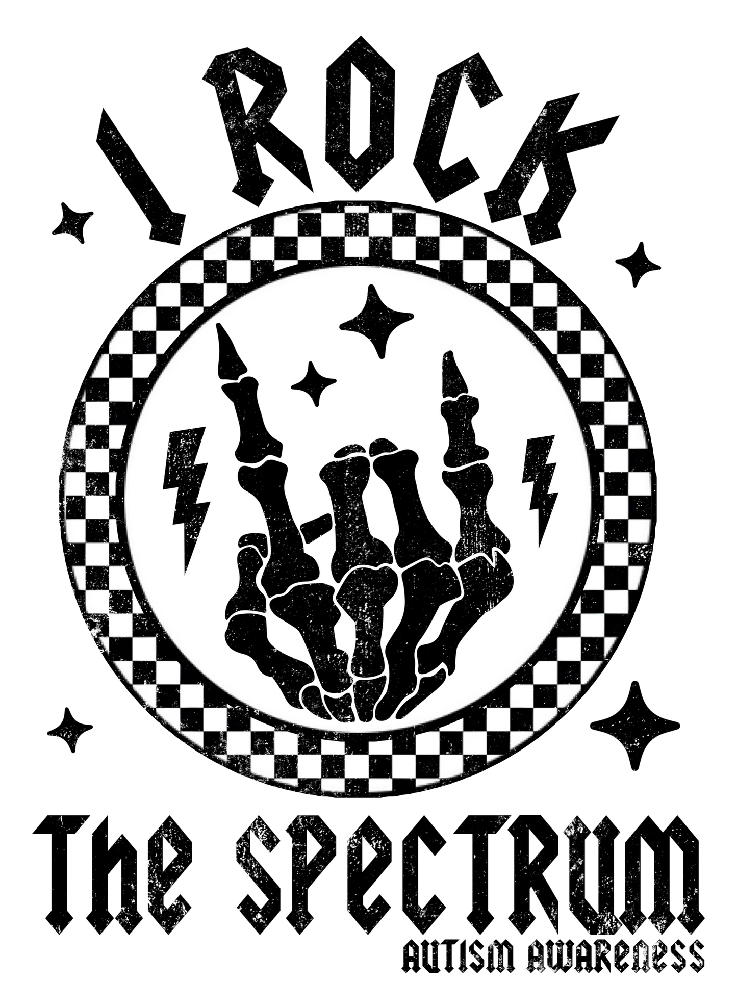 Bügelbild Skeletthand-I ROCK