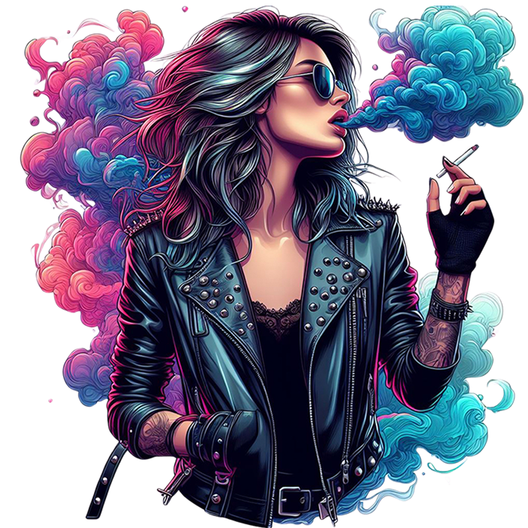 Sticker Smoke Girl