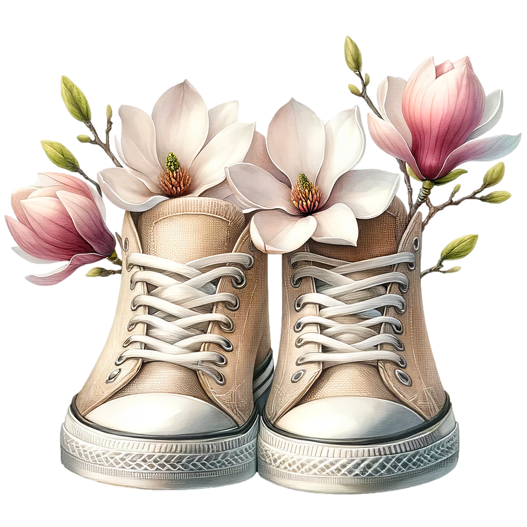 Sticker Sneaker mit Magnolien