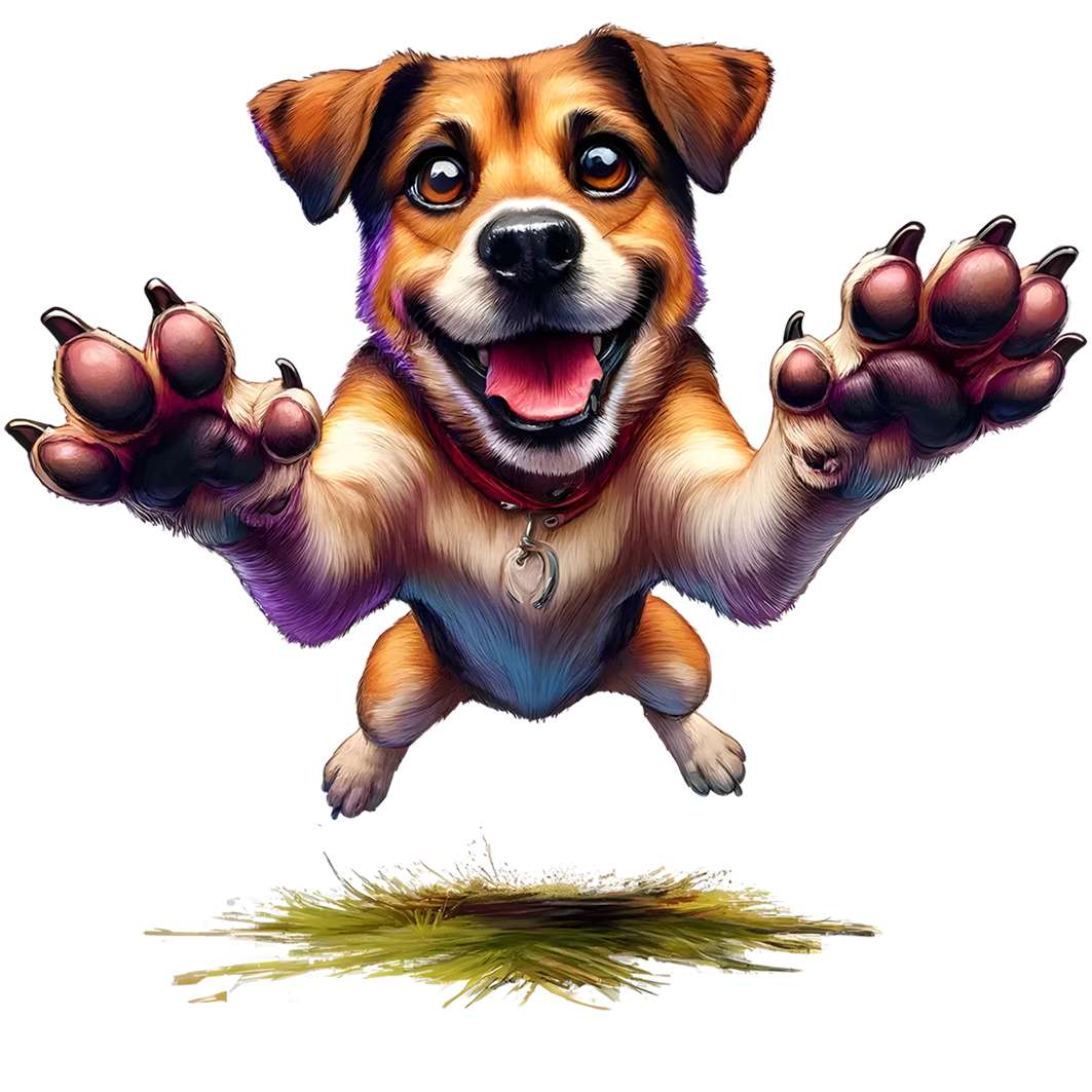 Sticker Springender Hund