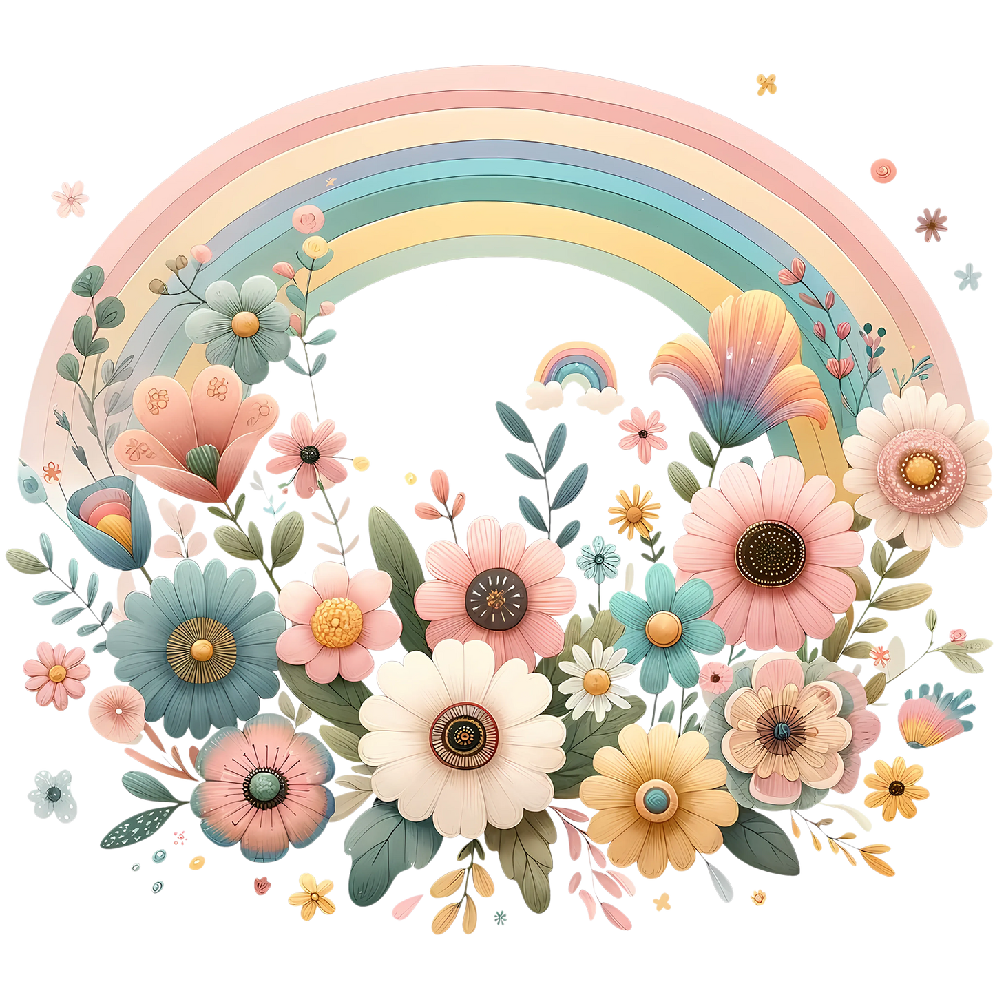 Sticker Boho Frühlingsregenbogen