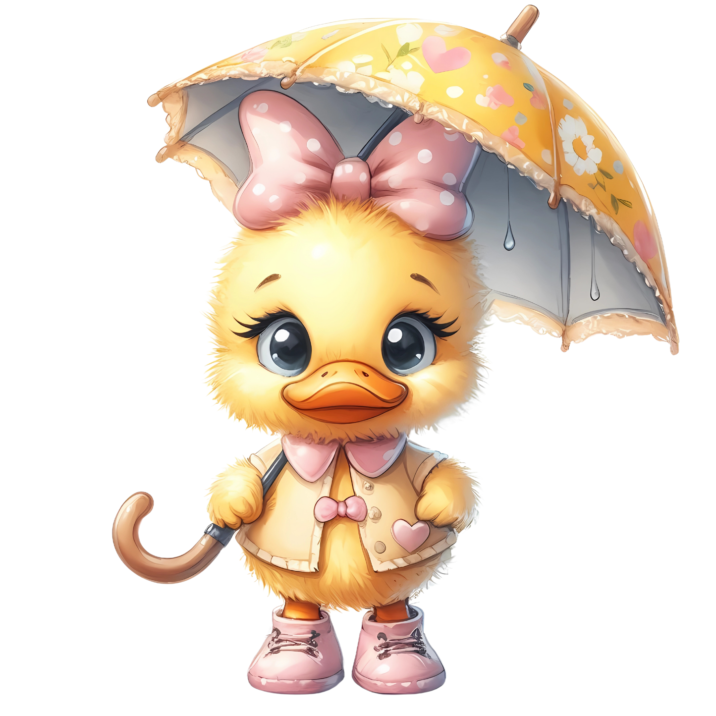 Bügelbild Süße Ente mit Schirm