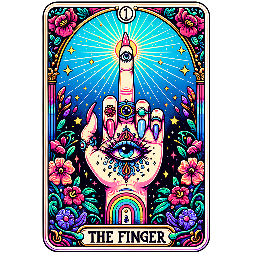 Sticker Tarotkarte - Mittelfinger