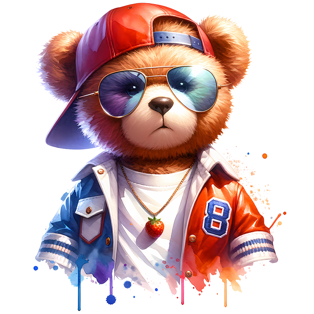 Sticker Teddy Fred mit Cap