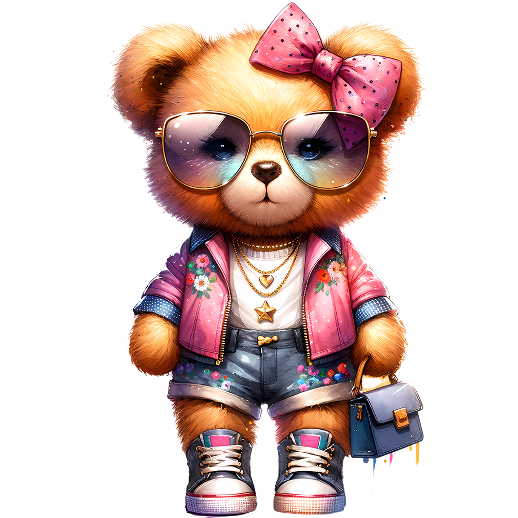 Sticker Teddy Wilma mit Handtasche
