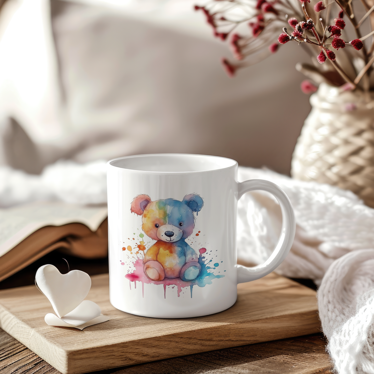 Sticker Teddy Aqurellmalerei