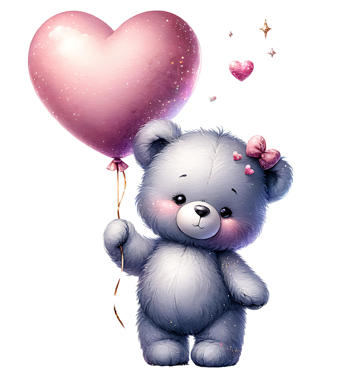 Sticker Teddy mit Herz