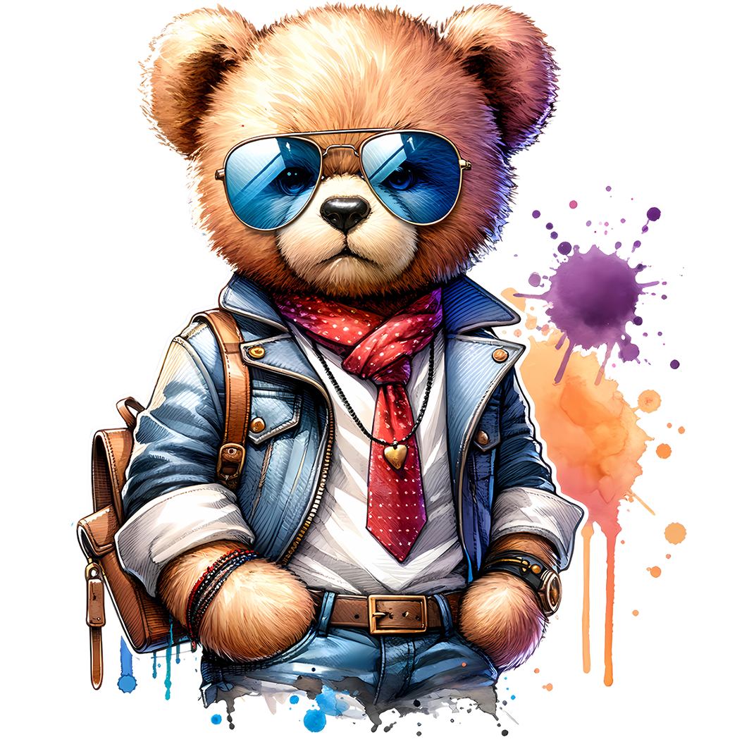 Sticker Teddy Fred mit Tasche